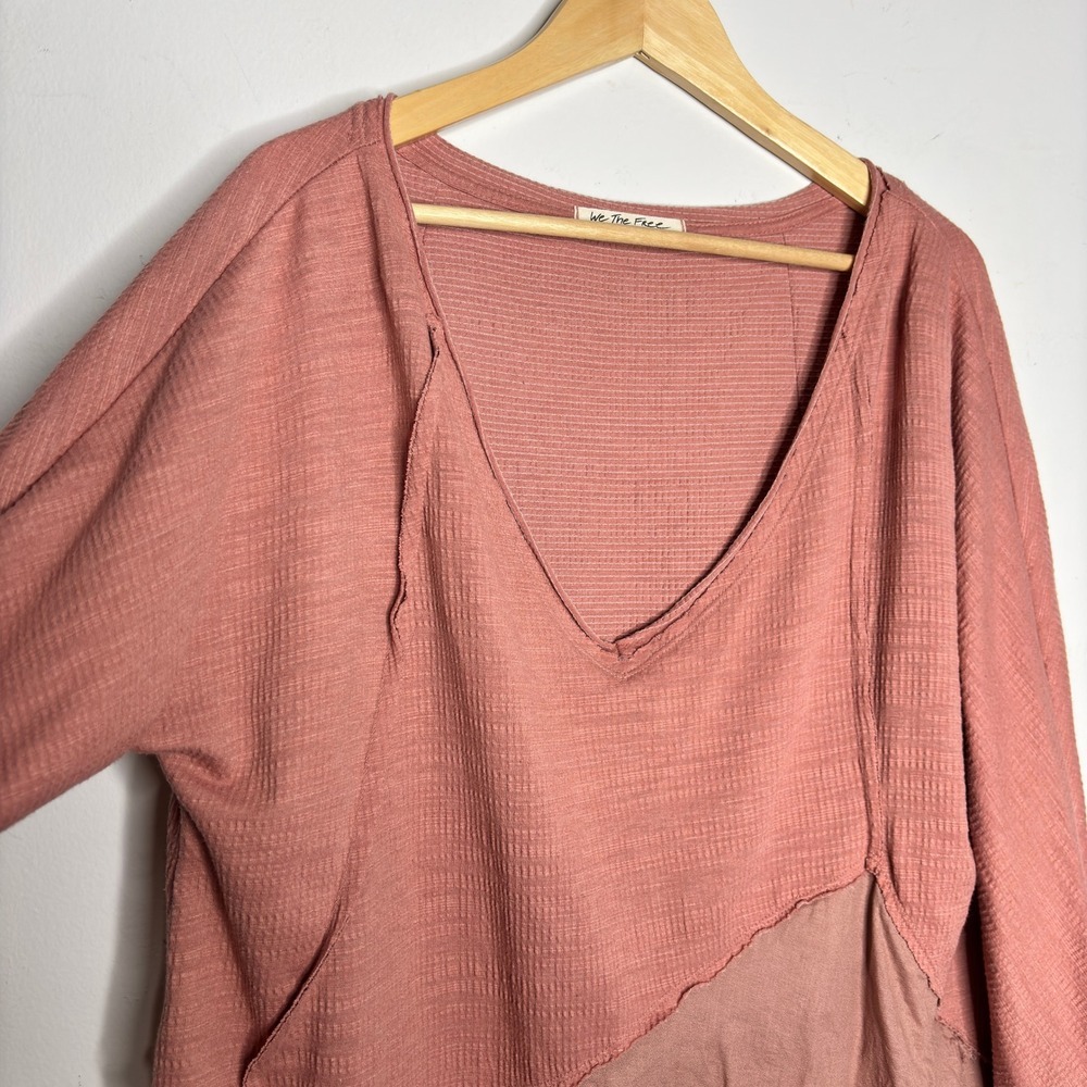 We The Free Coming In Hot Long Sleeve Tunic Trapeze Hem V Neck Oversized Size S - Picture 4 of 13